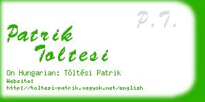 patrik toltesi business card